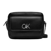 Calvin Klein Stilig dragkedja Toteväska med fickor Black, Dam