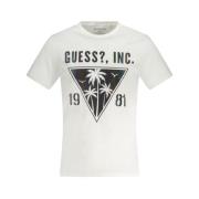 Guess Vit Palm Tree Grafisk Tee White, Herr