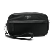 Emporio Armani Svart Skönhet Dragkedja handledsrem Clutch Black, Herr