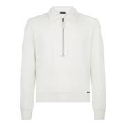 Tom Ford Vit Sweatshirt Ss25 Casual Elegans White, Herr