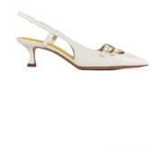 Mara Bini Vita Lackläder Slingback Sandaler White, Dam