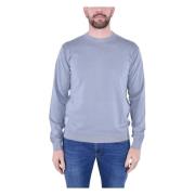 Blauer Bomull Crewneck Tröja med Faded Effekt Gray, Herr