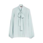 Max Mara Elegant Sidenskjorta Blue, Dam