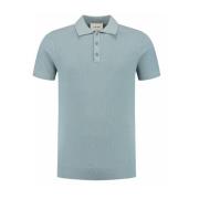 Pure Path Stickad Polo SS Regular Fit Blue, Herr