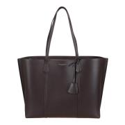 Tory Burch Bordeaux Hammered Leather Shopping Bag Brown, Dam