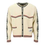 Andersson Bell Vit Stickad Tröja Sweater Ss25 Beige, Herr