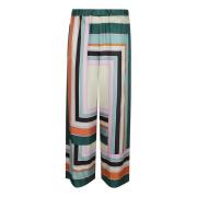 Max Mara Weekend Randig Sidensloungebyxor Multicolor, Dam