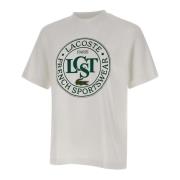 Lacoste Herr T-shirt Vit Logo Print White, Herr