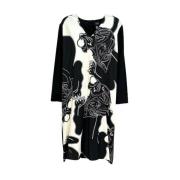 Cavalli Class Polyester Klänning Rak Linje V-ringning Black, Dam