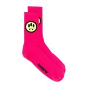 BARROW Fluo Rosa Sockor med Smiley Ansikte Pink, Unisex