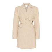 Gestuz Elegant Blazer Klänning Light Sand Melange Beige, Dam