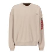 Alpha Industries Oversize Bomullströjor Hoodies Herr Beige, Herr