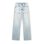 Diesel Avslappnad passform Breda ben Jeans Blue, Herr