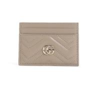 Gucci Matelassé Läderkorthållare Beige, Dam