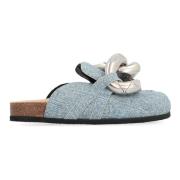 JW Anderson Stiliga mockamules med kedjedetalj Blue, Dam