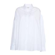 Dries Van Noten Vit Oversized Knappad Skjorta White, Dam