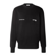 Calvin Klein Jeans Svart Bomullsweatshirt med Långa ärmar Black, Herr