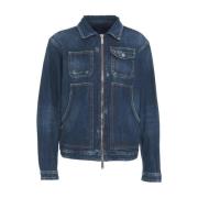 Dsquared2 Blå Denim Snickarjacka Blue, Herr