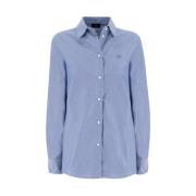 Etro Broderad Pegasus Oxford Bomullsblus Blue, Dam