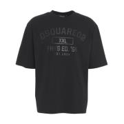 Dsquared2 Svart Logotyp T-shirt Avslappnad Stil Black, Herr