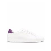 Palm Angels Vita Lädersneakers med Guldlogga White, Herr