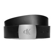 Calvin Klein Jeans Elegant Läderbälte med cK-Spänne Black, Herr