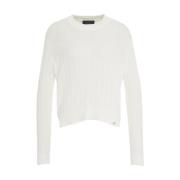 Peuterey Vit Cable Stickad Pullover White, Dam