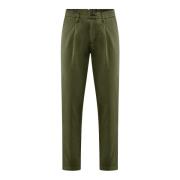 BomBoogie Tapered fit byxor i bomullsgabardin Green, Herr