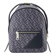 Fendi Stilren ryggsäck med broderad canvas Blue, Herr