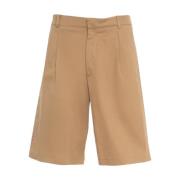 AMARÁNTO Brun Bermuda Shorts Elegant Veck Brown, Herr