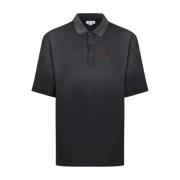 Alexander McQueen Svart Polo Skjorta med Skull Brodyr Black, Herr