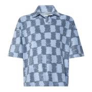 Bonsai Blå V-ringad Polo T-shirt Blue, Herr