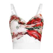 Dolce & Gabbana Vit Sweetheart Neck Top Multicolor, Dam