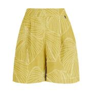 BomBoogie Tryckta linne bermuda shorts Yellow, Dam