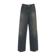 Nine In The Morning Blå Overcarrot Jeans Aw24 Blue, Dam