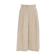 Ottod'Ame Beige Veckade Bermudashorts Beige, Dam