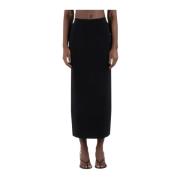 Max Mara Svart Midi Kjol med Detaljer Black, Dam