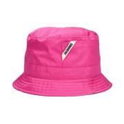 Jacquemus Neon Pink Ovalie Logo Bucket Hat Pink, Dam