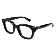 Gucci Fyrkantiga optiska glasögon i svart Black, Unisex