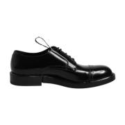 Dolce & Gabbana Svarta Lackläder Derby Skor Black, Herr