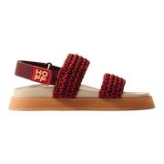 Hoff Multifärgad Flätad Sandal med Memory Foam Orange, Dam