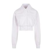 Sportmax Vit Gala Bomber-Style Skjorta White, Dam