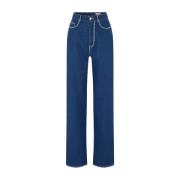 Nina Ricci Marinblå Boyfriend Jeans Hög Midja Blue, Dam