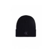 Calvin Klein Jeans Varm Ullblandning Broderad Beanie Black, Herr