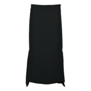 Sportmax Elegant Midi Kjol med Sidoslitsar Black, Dam