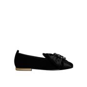 Dolce & Gabbana Sammet Ballerinaskor med Båge Black, Herr