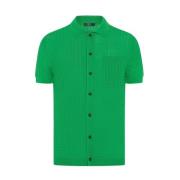 Kiton Ull Silk Stickad Skjorta Green, Herr