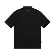 At.P.Co Broderad Logga Mandarin Krage T-shirt Black, Herr