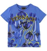 Young Versace T-shirt - BlÃ¥ m. Blommor