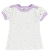 Joha T-shirt - Bomull - Vit/Lavendel m. StjÃ¤rnor